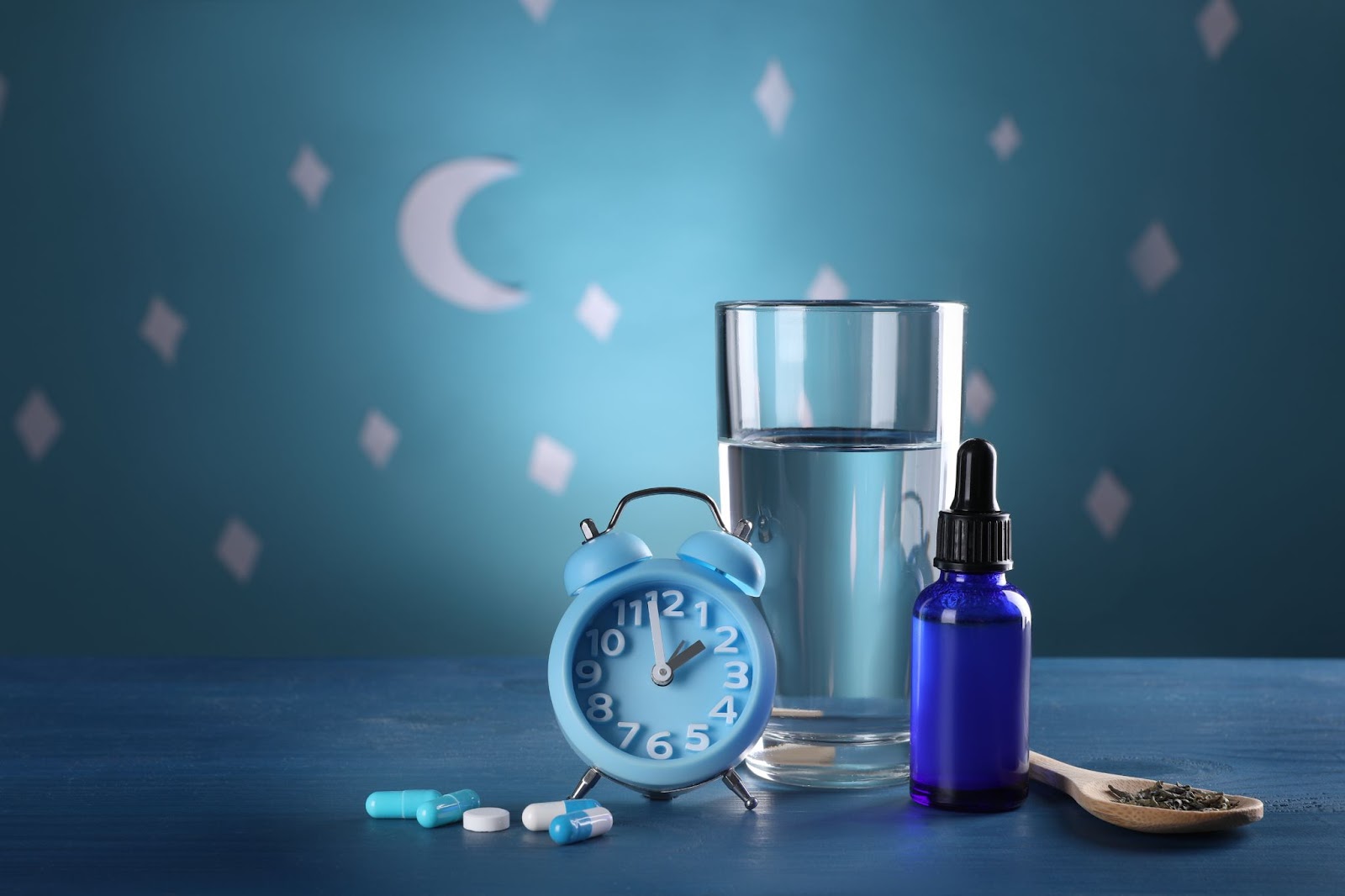 A conceptual image showing the negative effects of alcohol on long-term sleep health.