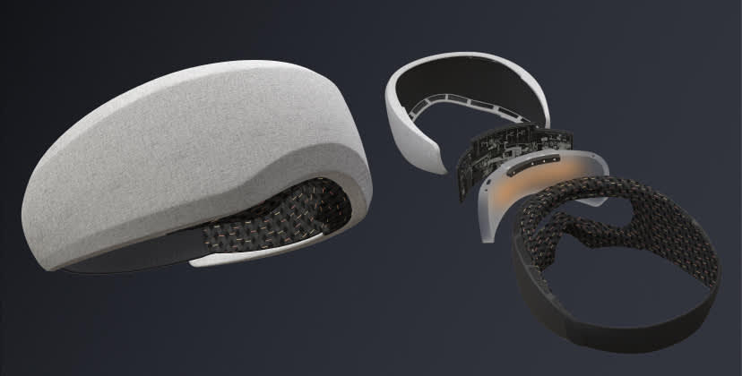 A Bía Smart Sleep Mask designed for immersive sleep tracking and audio soundscapes.