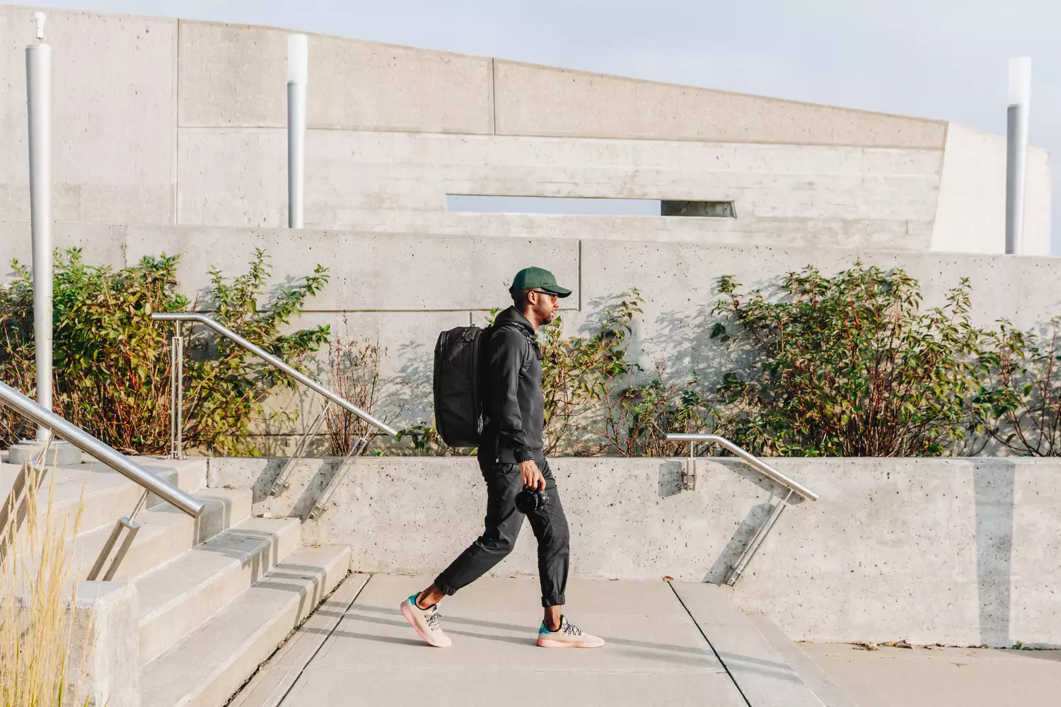 A man walking, illustrating physical coordination and gait.