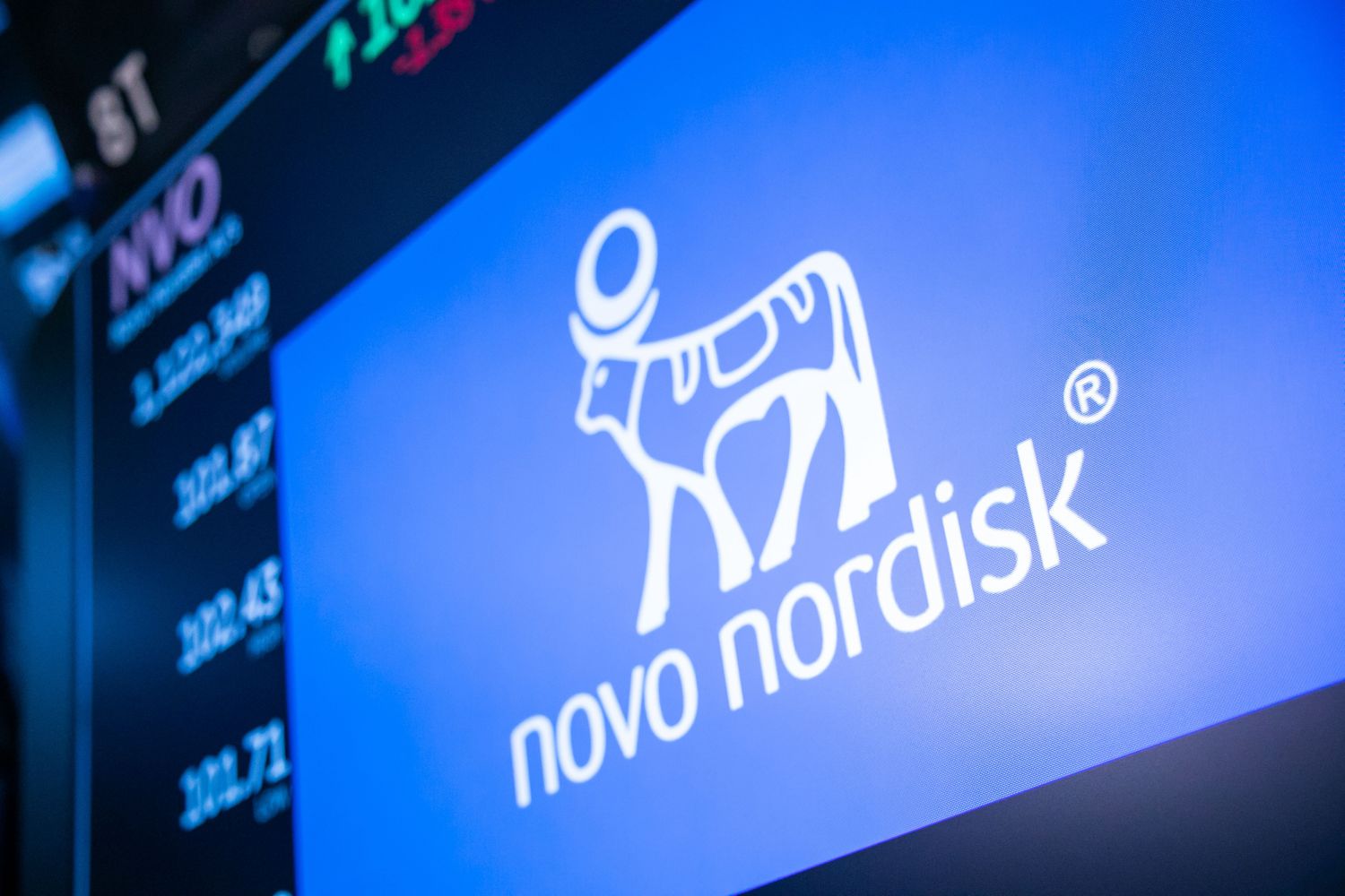 Logo or branding for Novo Nordisk, a company involved in diabetes research and healthcare.