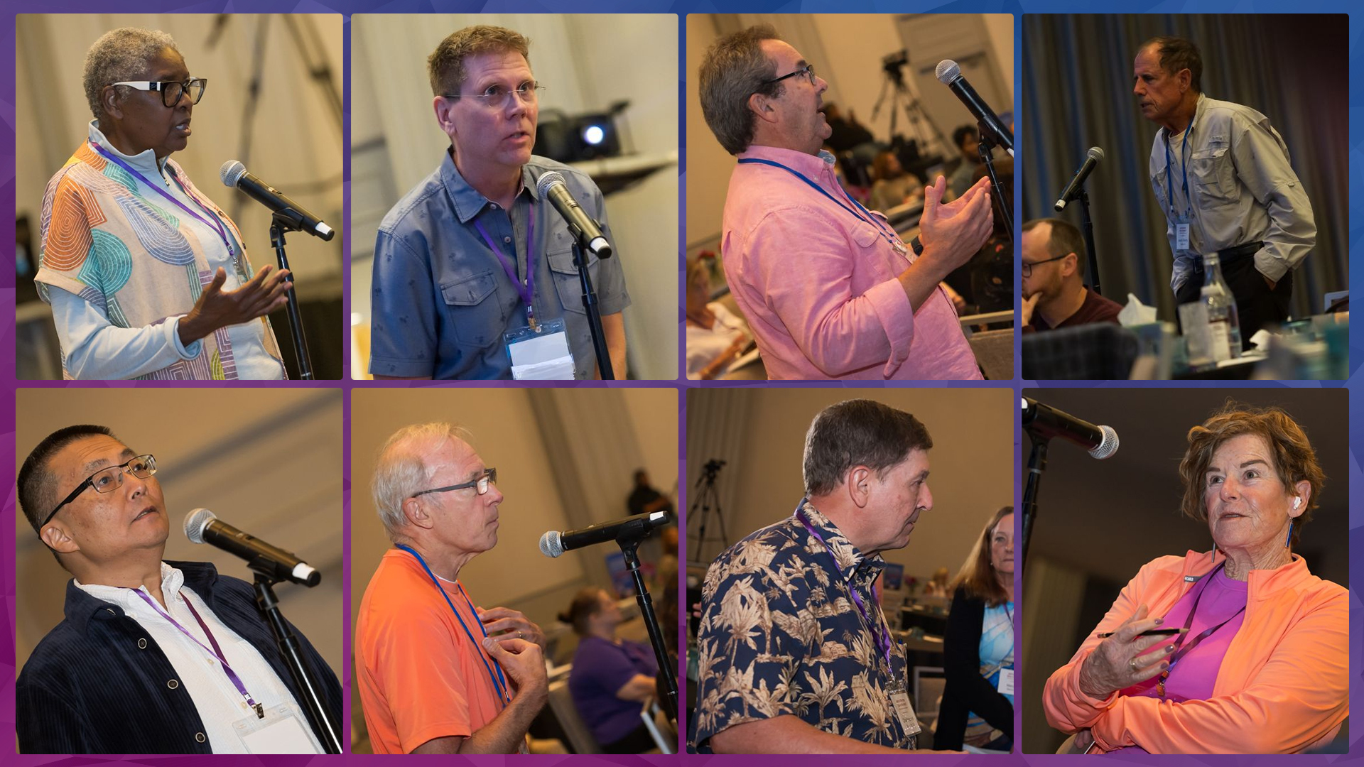 Patients and attendees asking questions during a Q&A session with heart specialists.