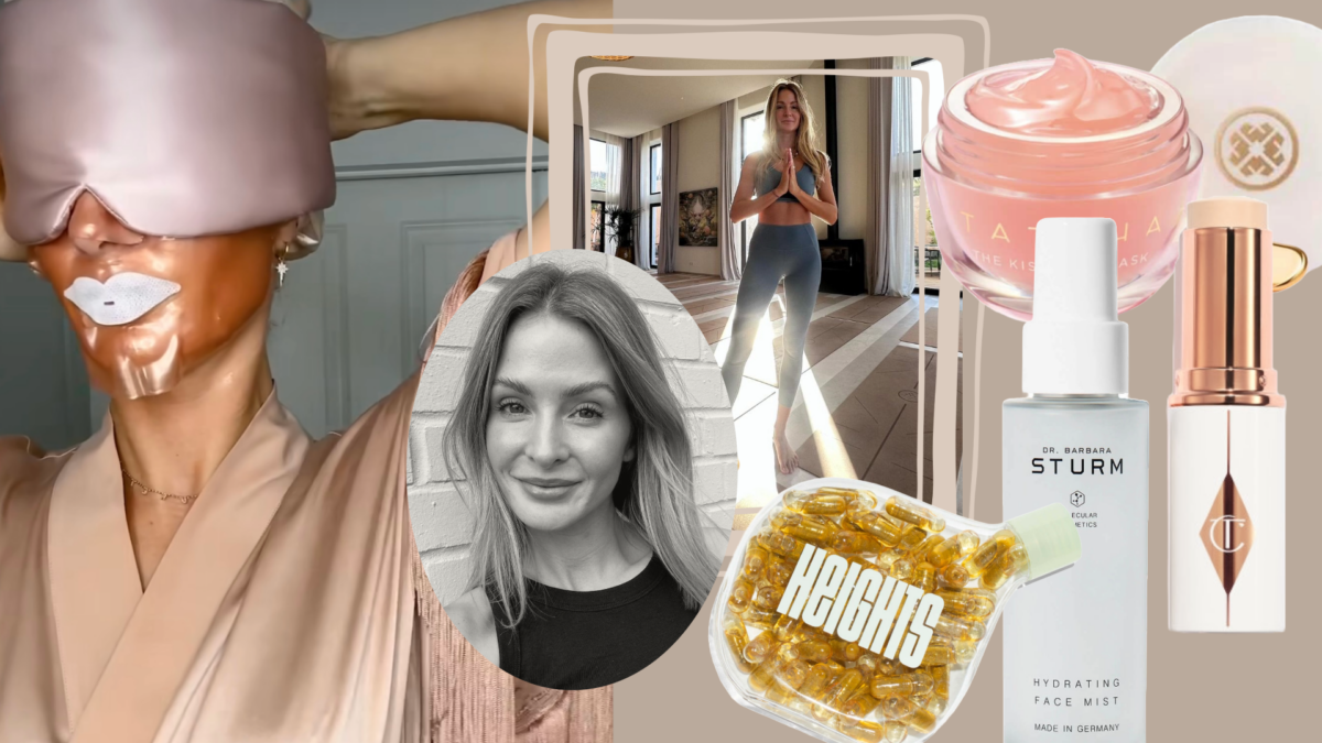 Millie Mackintosh in a serene setting reflecting her morning wellness rituals.