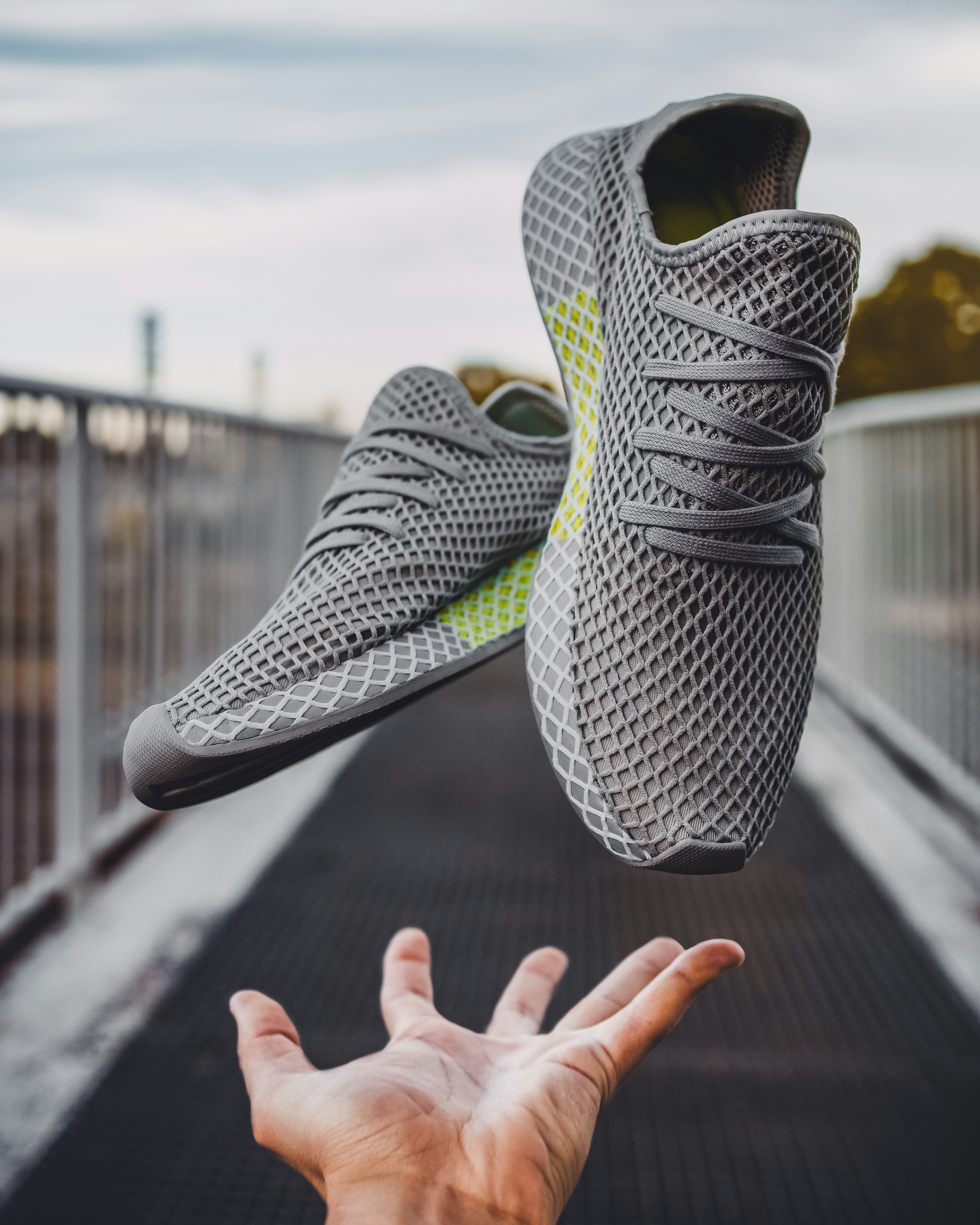 A pair of clean, supportive athletic walking shoes ready for use.