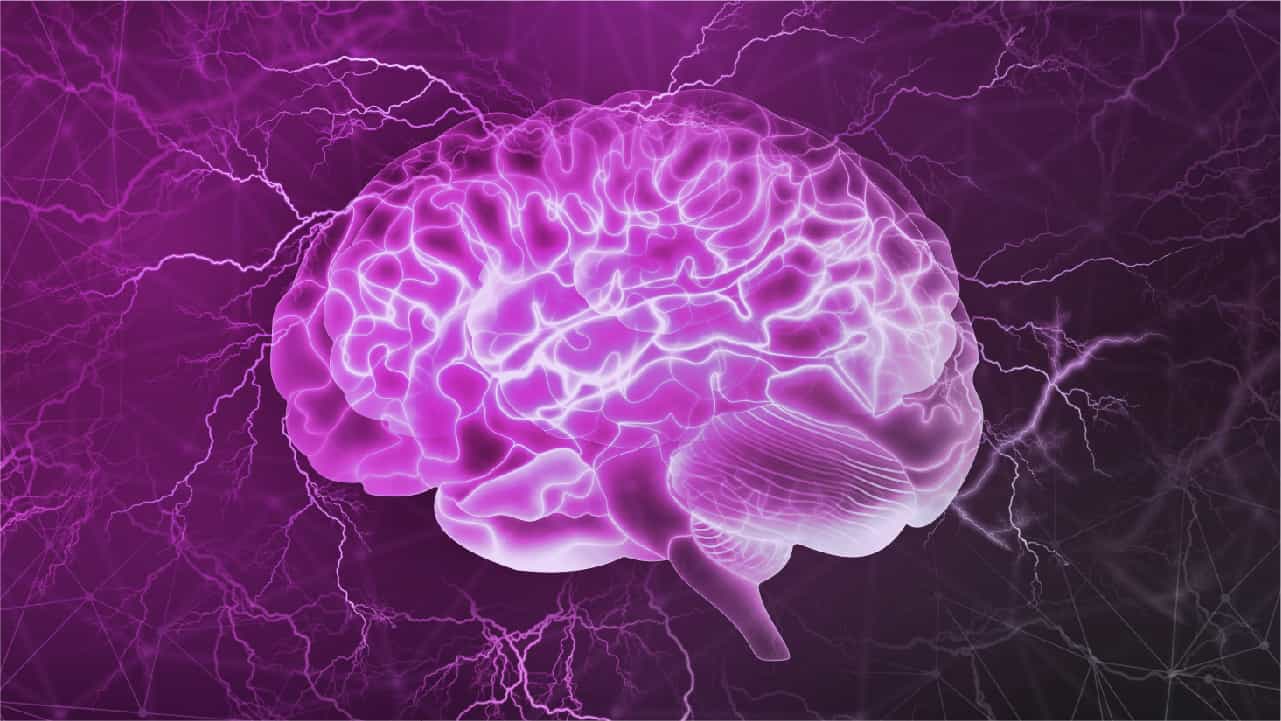 A glowing brain illustration representing cognitive enhancement and mitochondrial energy.