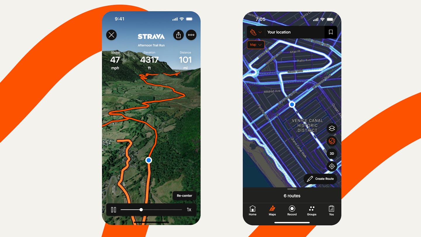 The Strava app interface showing social segments and activity feeds.